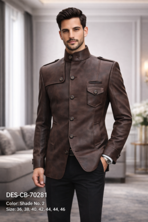 Royal High-Neck Men’s Wedding Blazer – DES-CB-70281