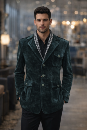 Luxury Velvet Designer Blazer – DES-CB-70405