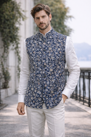 Designer Floral Men’s Nehru Jacket – DES-WC-0235