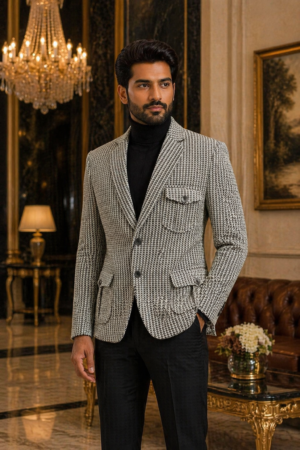 Designer Patterned Wedding Blazer