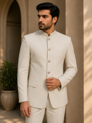 Ivory White Jodhpuri Bandhgala Jacket