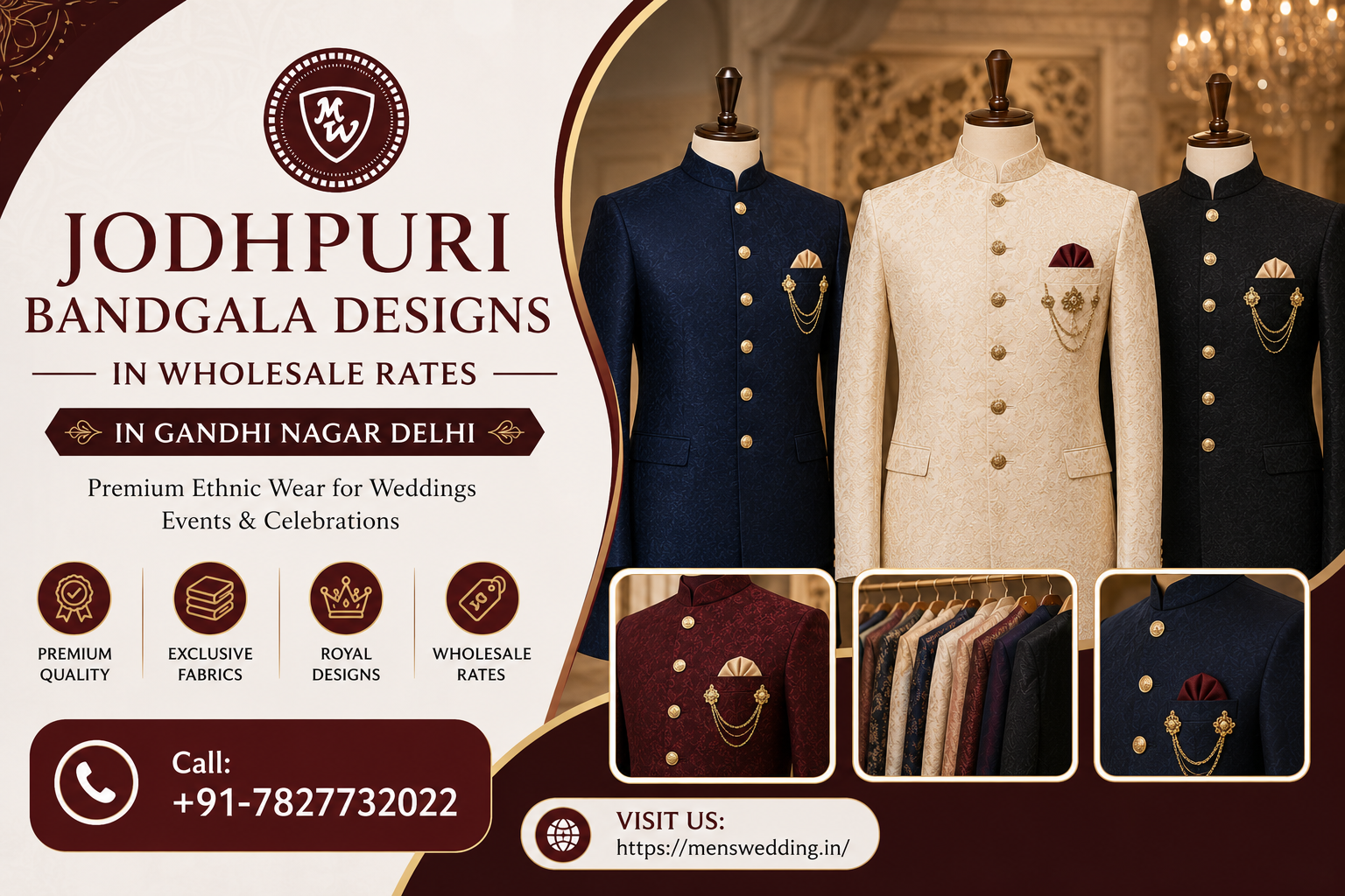 Jodhpuri Bandgala designs in wholesale Rates in Gandhi Nagar Delhi