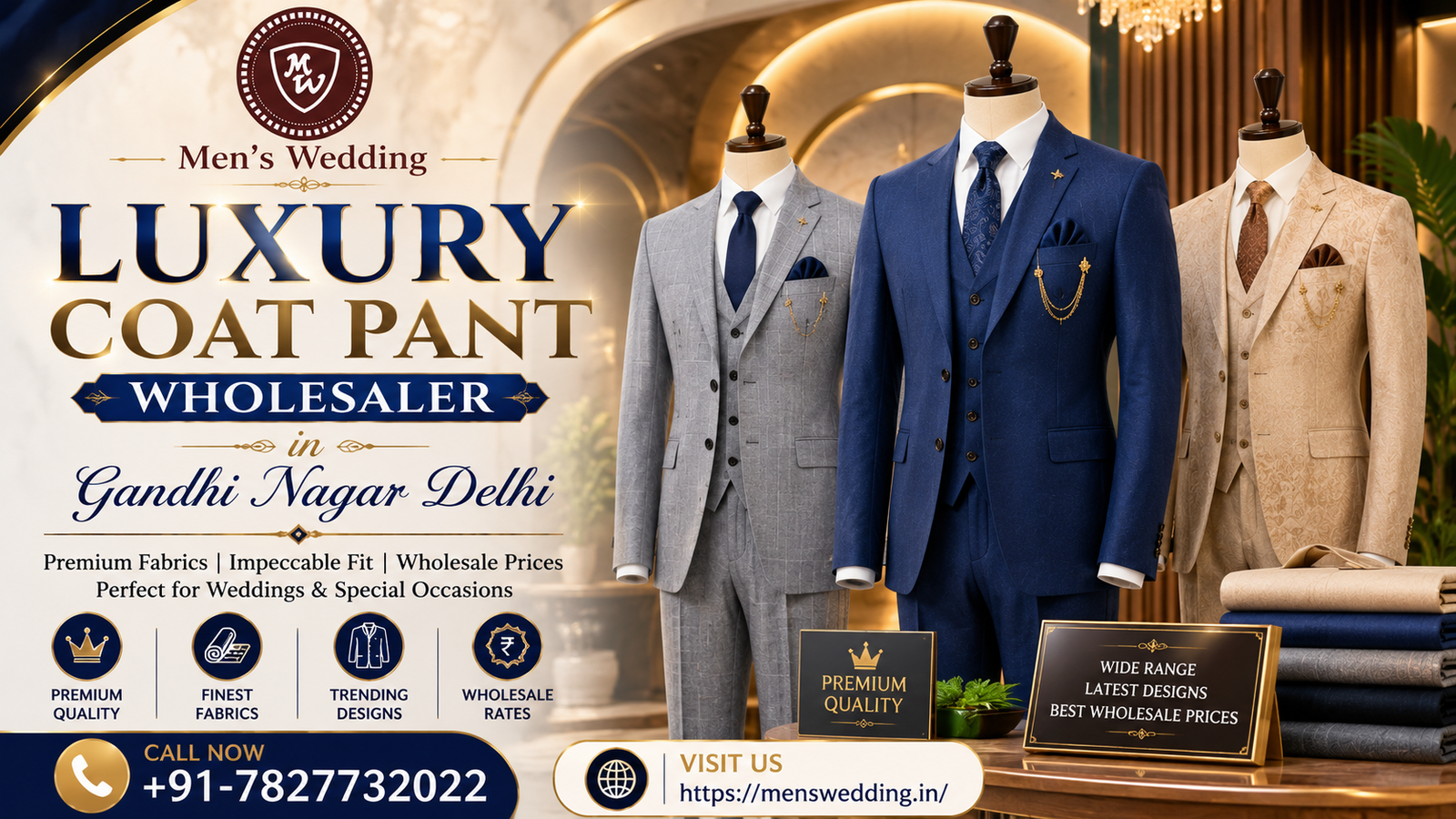 Luxury Coat Pant wholesaler in Gandhi Nagar Delhi