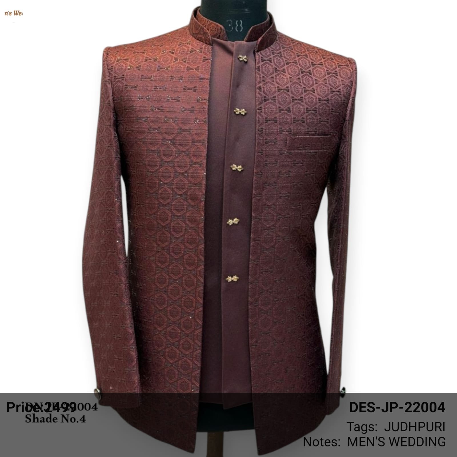 Maroon Jodhpuri Suit