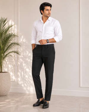Men’s Black Slim Fit Premium Cotton Trouser