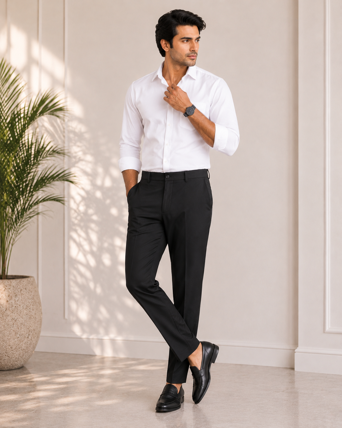 Men’s Black Slim Fit Premium Cotton Trouser