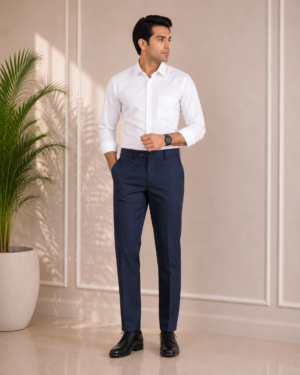 Men’s Midnight Blue Cotton Trouser
