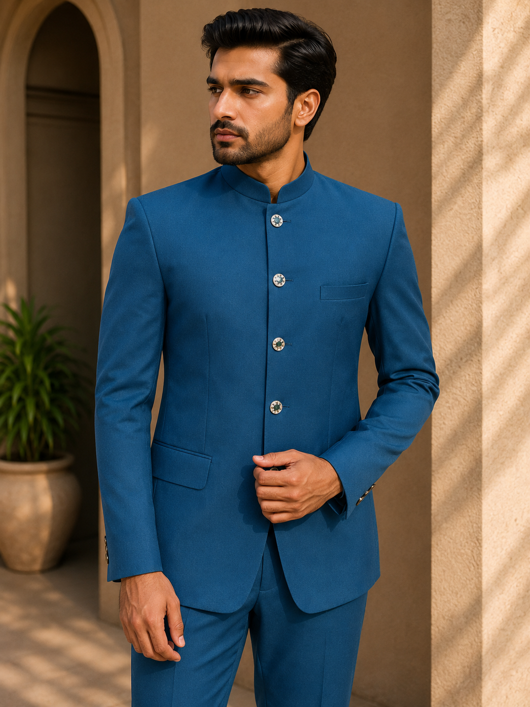 Men’s Royal Blue Jodhpuri Suit