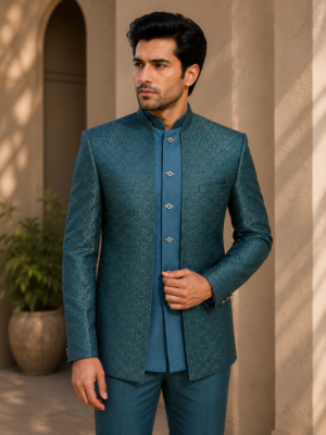 Teal Blue Jodhpuri Suit