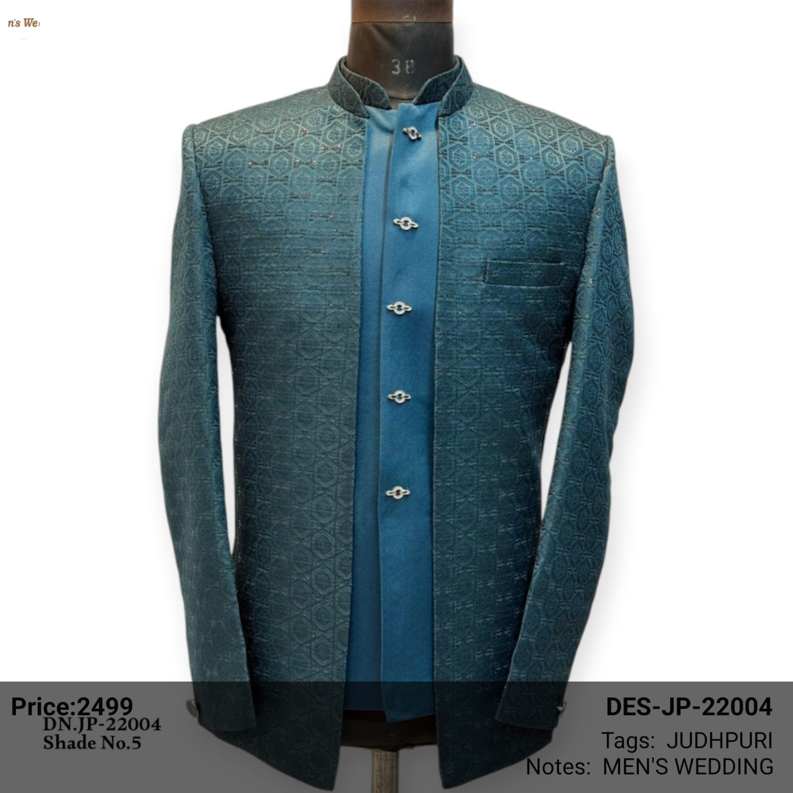 Teal Blue Jodhpuri Suit