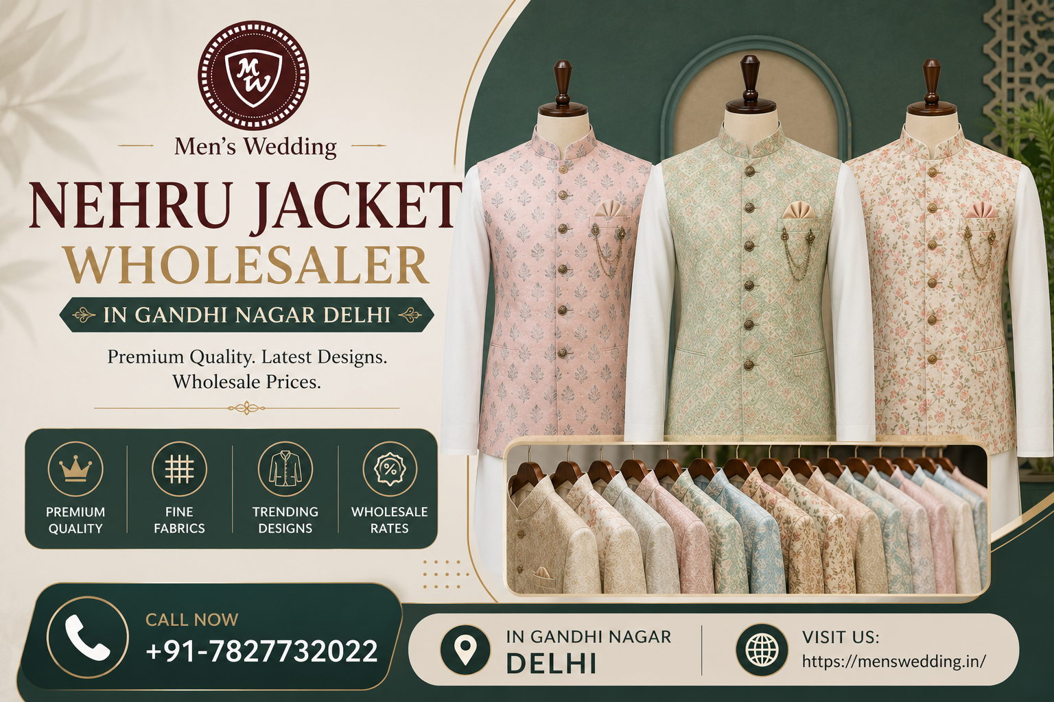 Top Nehru Jacket wholesaler in Gandhi Nagar Delhi