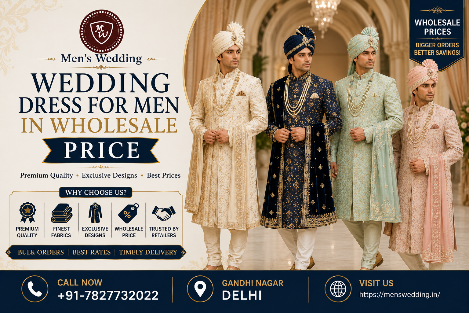 Wedding Dress for Men in Wholesale Price