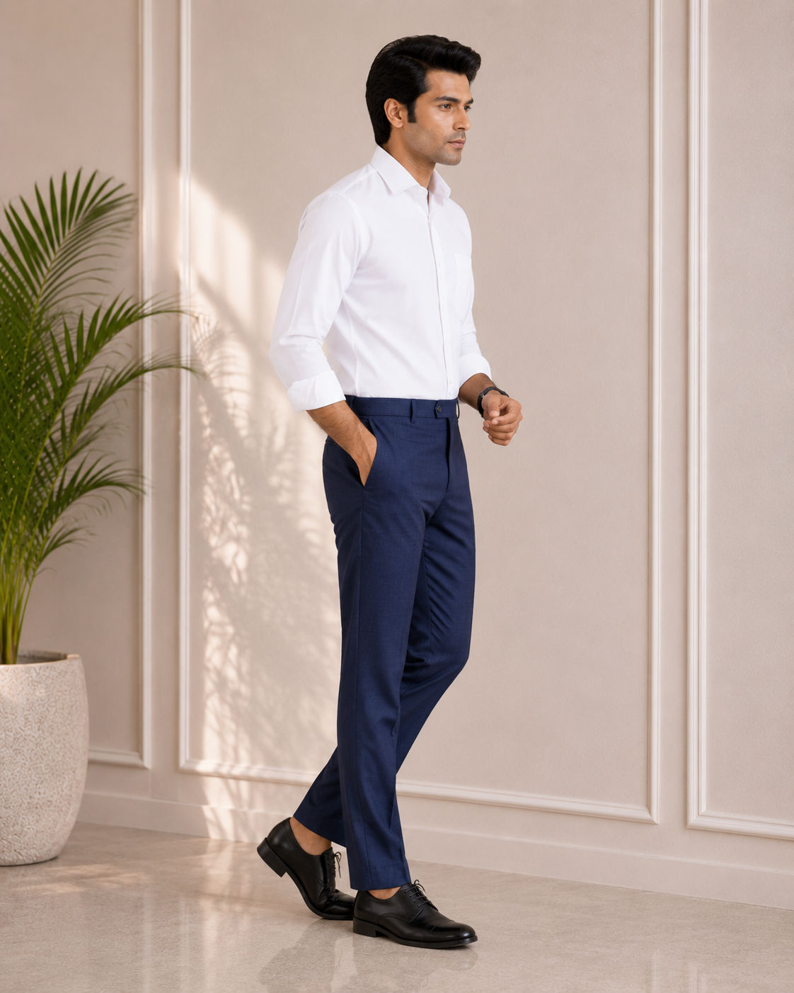 Men’s Formal Carbon Blue Slim Fit Trouser