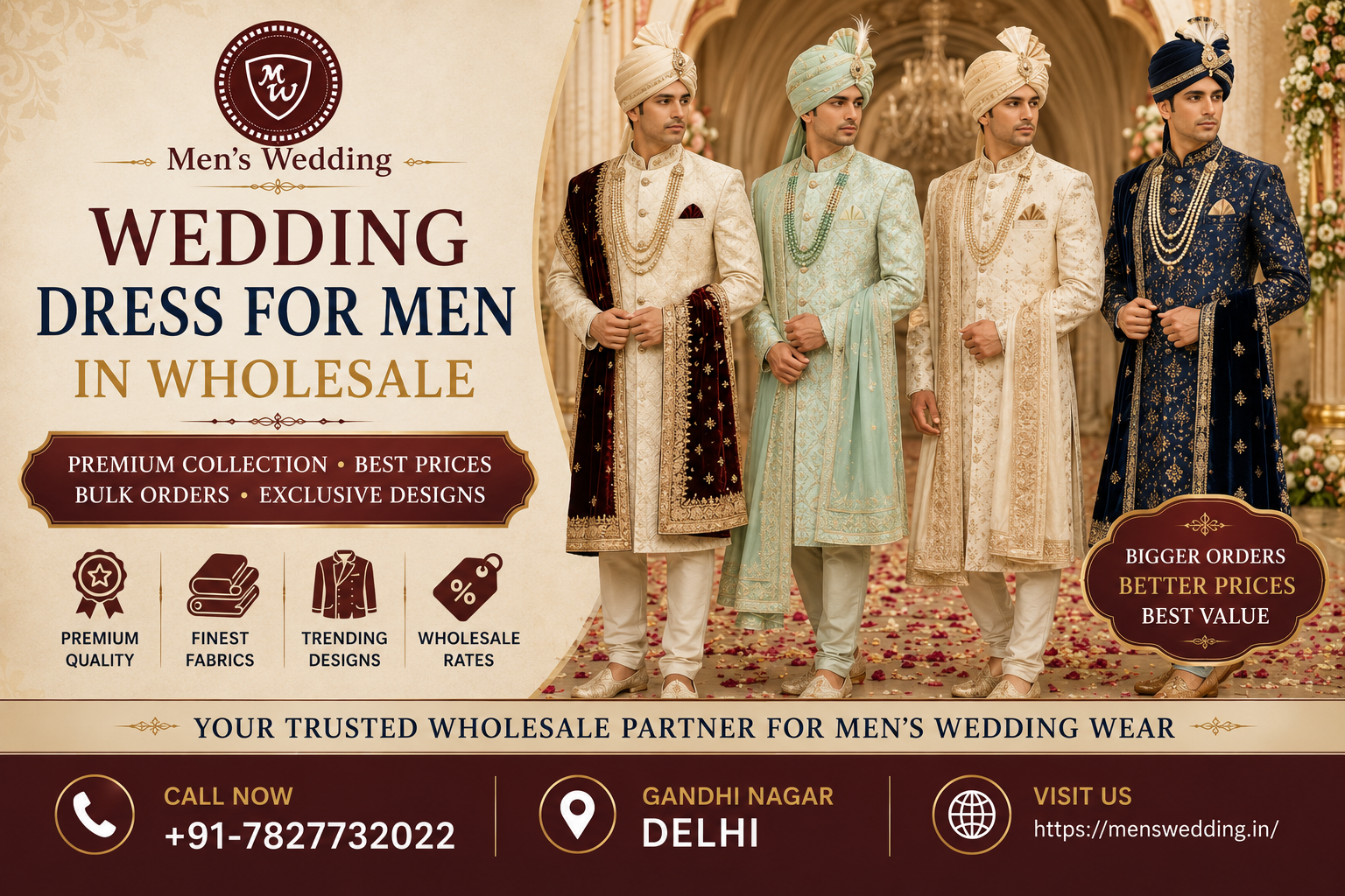 wedding dress for men in wholesale