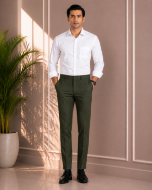 Men's Army Green Formal Trouser