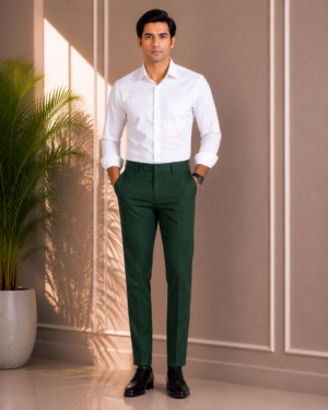 Men's Bottle Green Formal Trouser