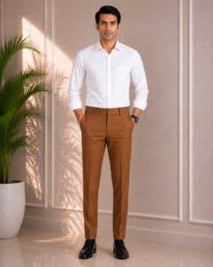 Men's Camel Brown Formal Trouser (2)