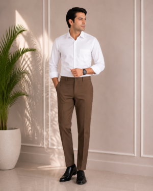 Men's Chocolate Brown Formal Trouser (3)