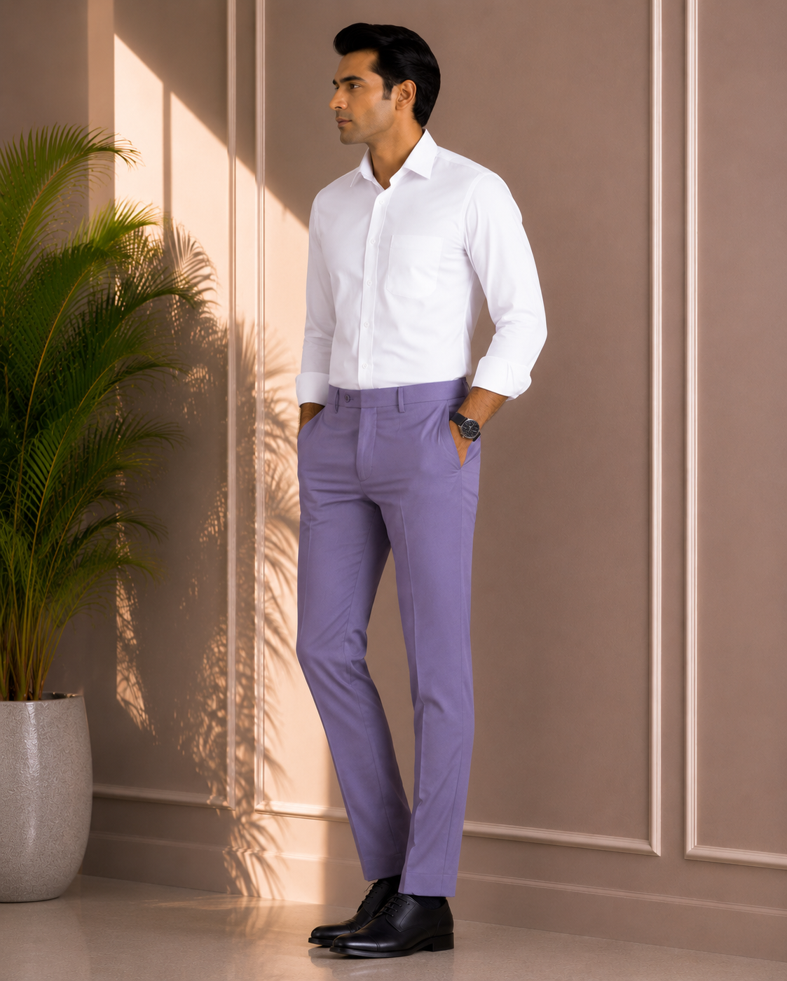 Men's Lavender Formal Trouser