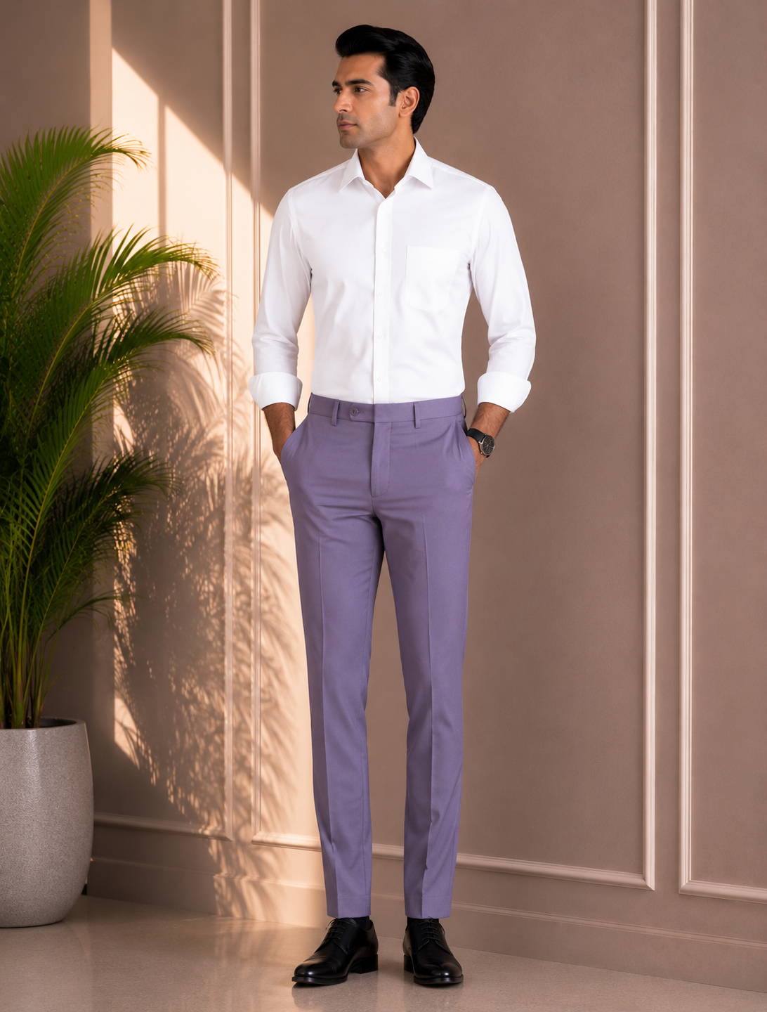 Men's Lavender Formal Trouser