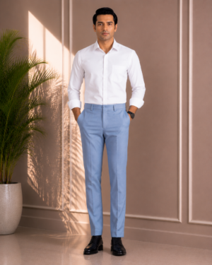 Men's Sky Blue Formal Trouser (2)