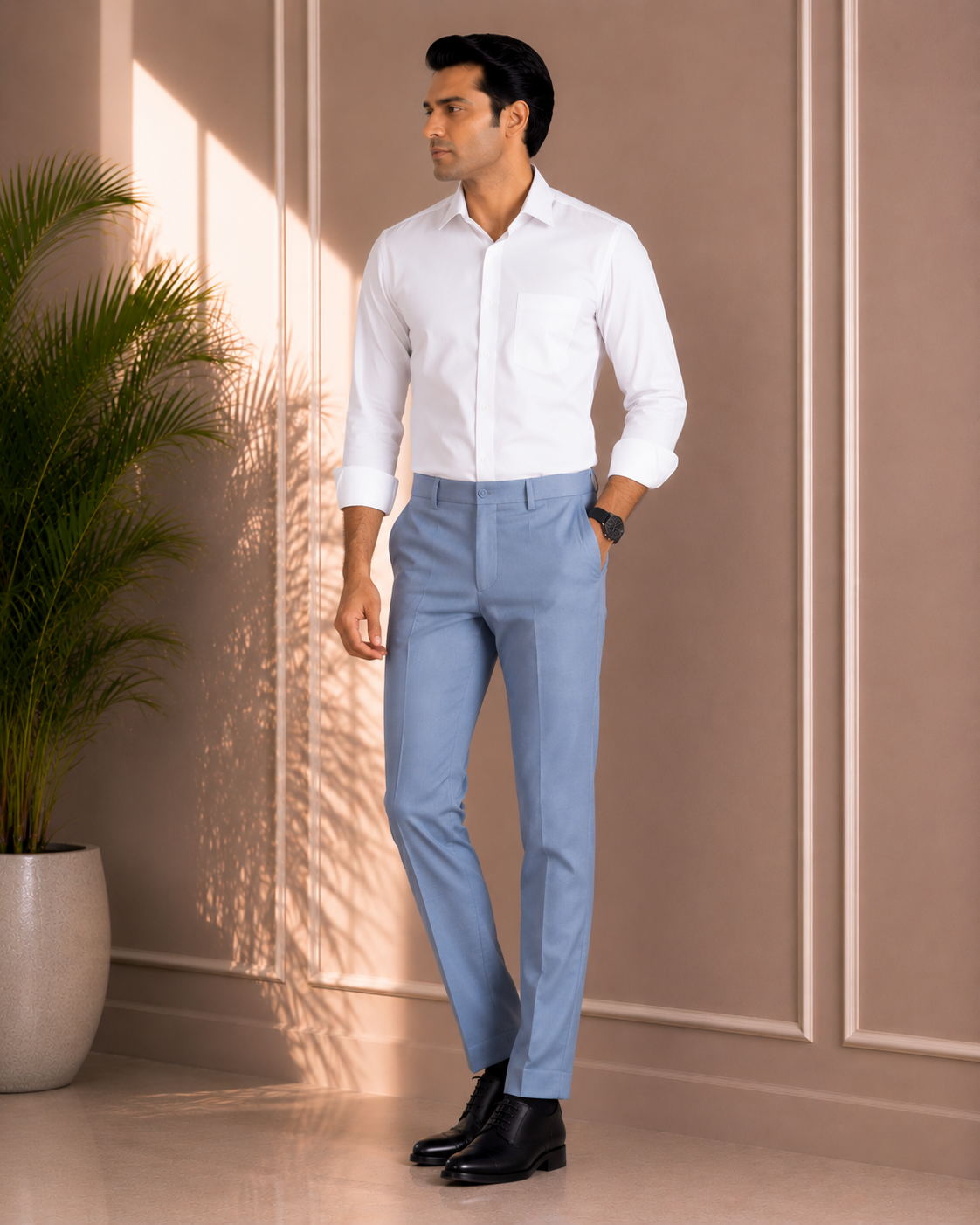 Men's Sky Blue Formal Trouser (2)